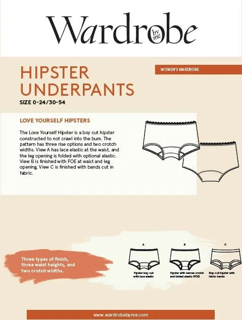 Hipster underpants pattern
