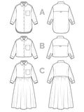 Jenna Button-Up Shirt and Dress Pattern